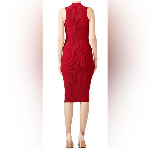 Nicole Miller Red Ribbed Sheath Dress Size M - Picture 4 of 11